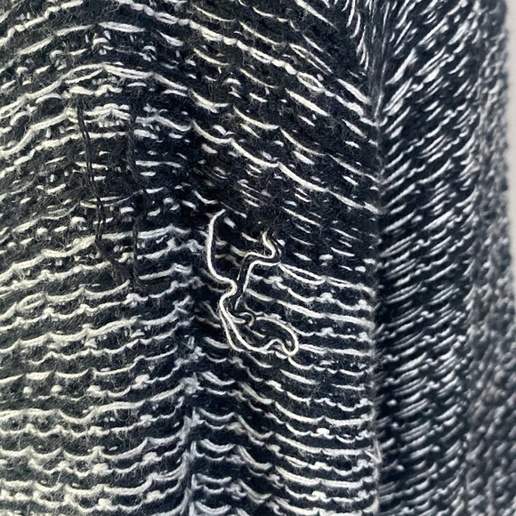 Chaps Black White Sweater Jacket Houndstooth Chevron Striped Mixed Pattern NWOT - Picture 6 of 8